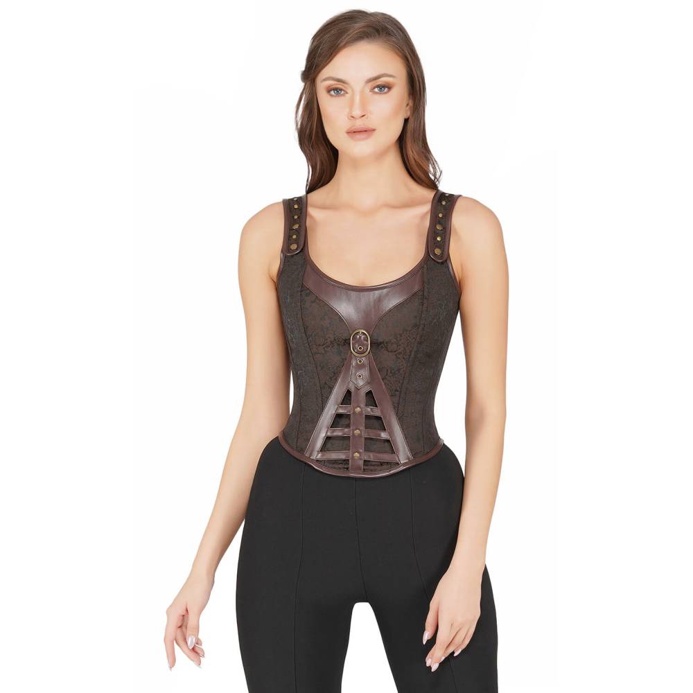 Attitude Corsets - Rebekah Haut corset - Marron